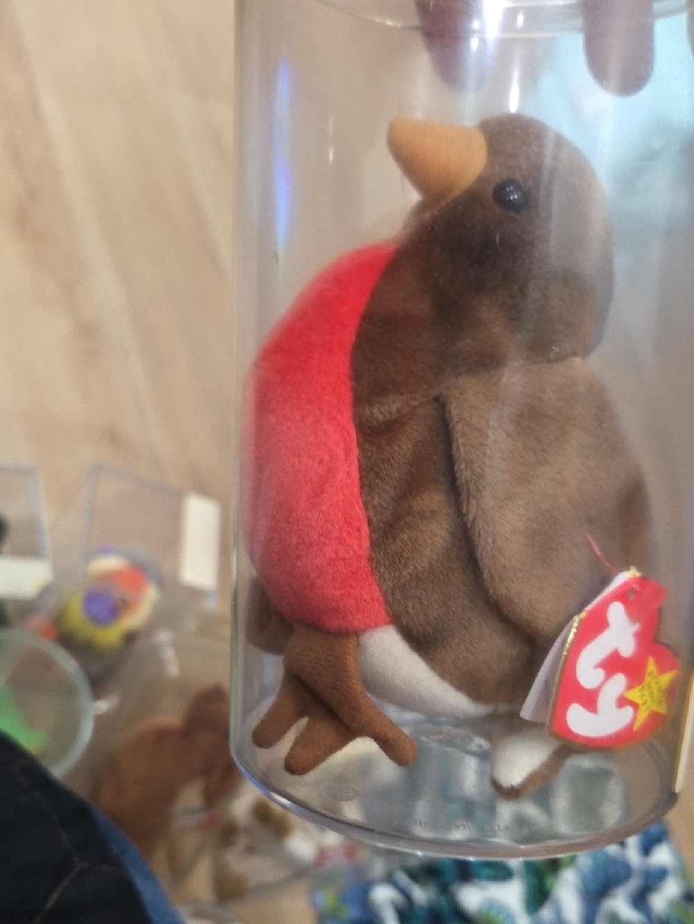Ty Plush Robin in Brown, Red and Cream